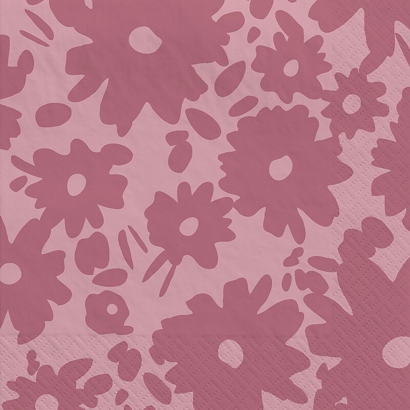 Party City Floral Beverage Napkin, 2-Ply, Mauve, 40 Napkins/Pack (AM600007) image 1