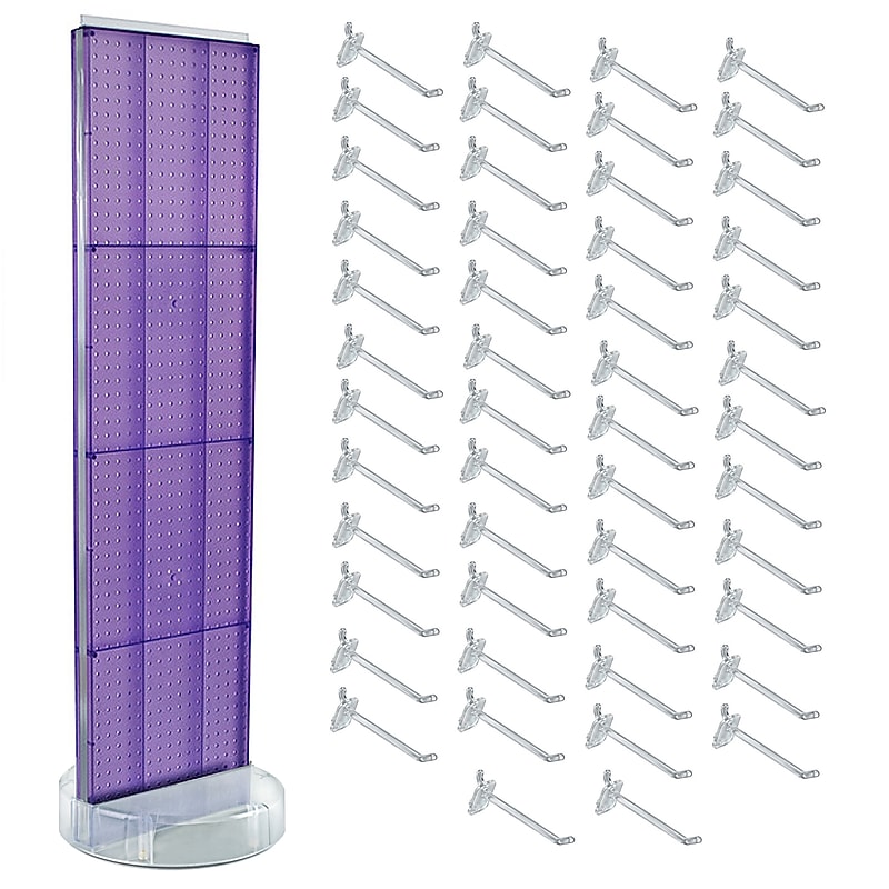 Azar Revolving Studio Base 60" x 16" Pegboard Floor Stand, Purple (700780-PUR-6C50) image 1