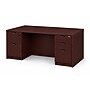 Boss Office Products 66" Desk with Box/Box/File Pedestal and File/File Pedestal, Mahogany (GROUPA22-M)~#|#~B6D7E411-4708-4569-9EE02A5DCEB8632D_sc7