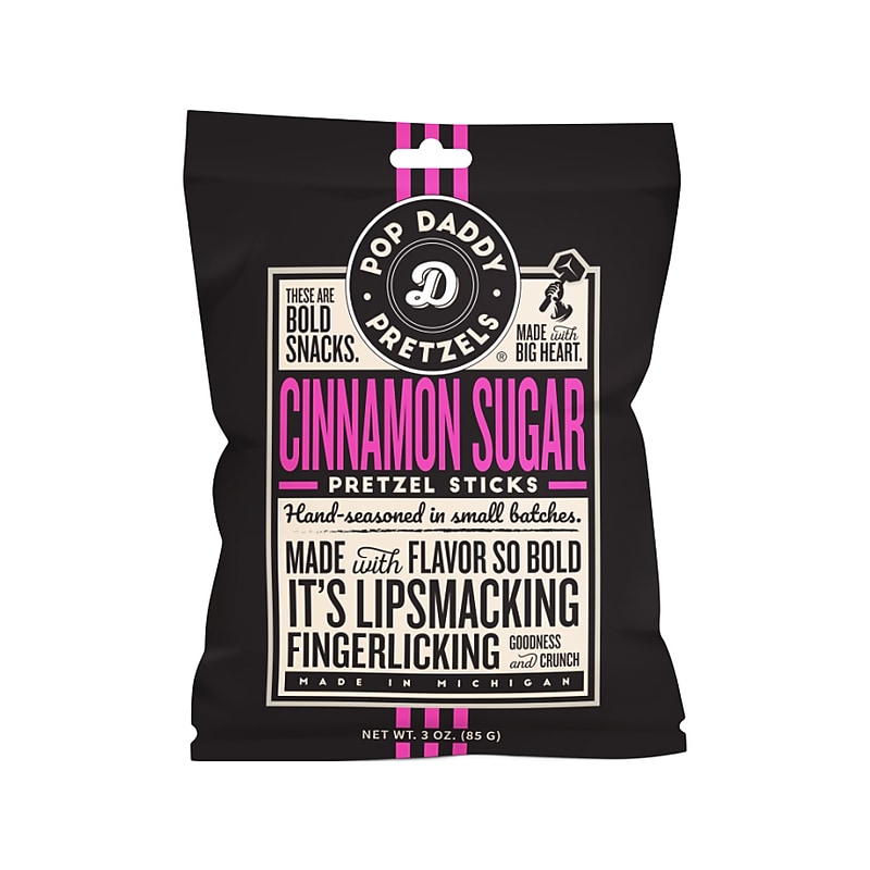 Pop Daddy Cinnamon Sugar Pretzels Sticks, 3 oz., 15 Bags/Box (OPD00583) image 1