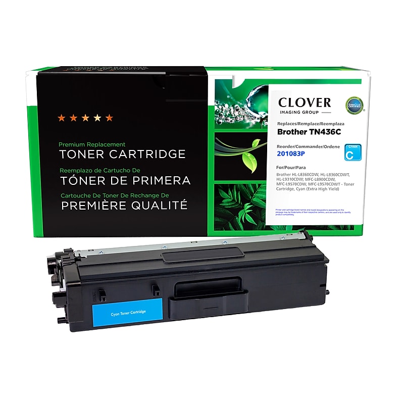 Clover Imaging Group Remanufactured Cyan Extra High Yield Toner Cartridge Replacement for Brother TN436 image 1