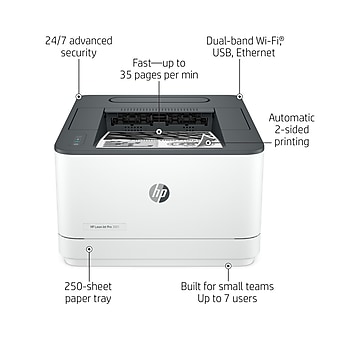 HP LaserJet Pro 3001dw Wireless Black & White Printer (3G650F#BGJ)