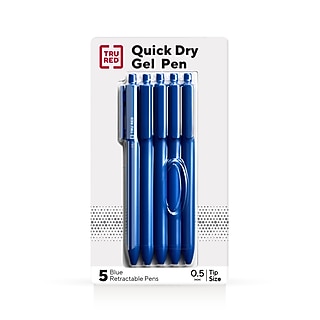 TRU RED™ Retractable Quick Dry Gel Pens, Fine Point, 0.5mm
