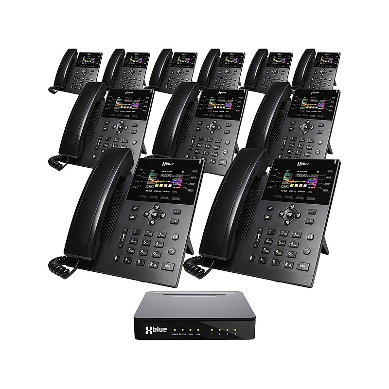 XBLUE QB1 14-Line Corded Conference Telephone System Bundle, Black (qb1-ip8g-4x11) image 1