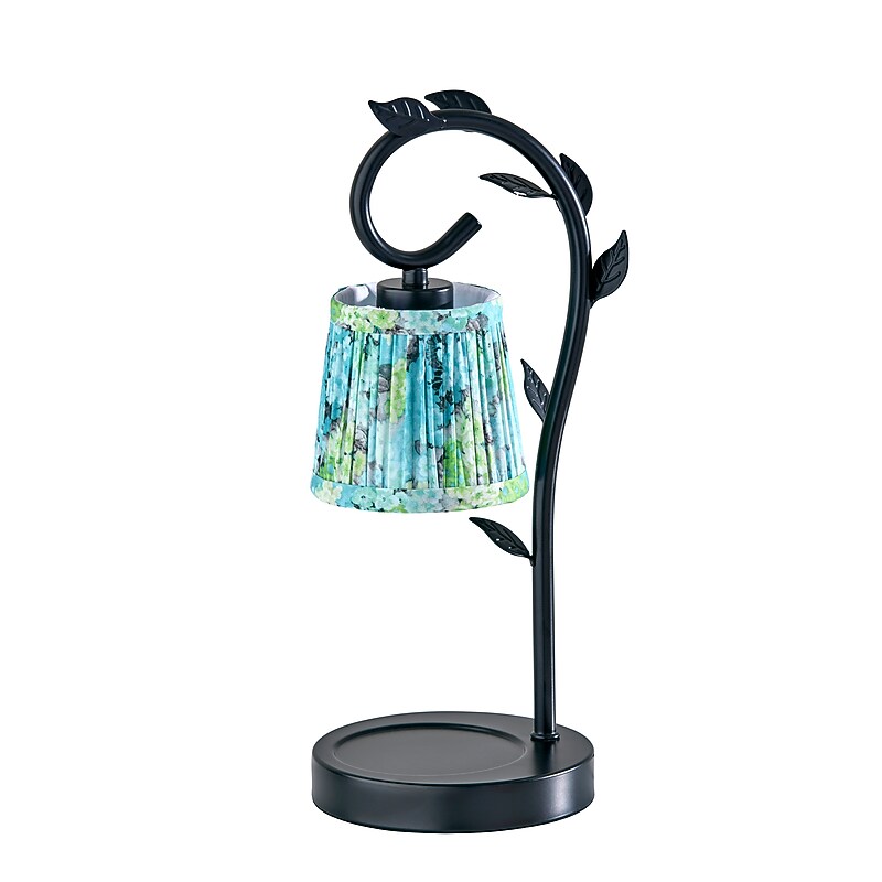 Simplee Adesso Ivy Candlewarmer 14.75" Halogen Table Lamp, Black/Blue Floral (SL1193-07) image 1