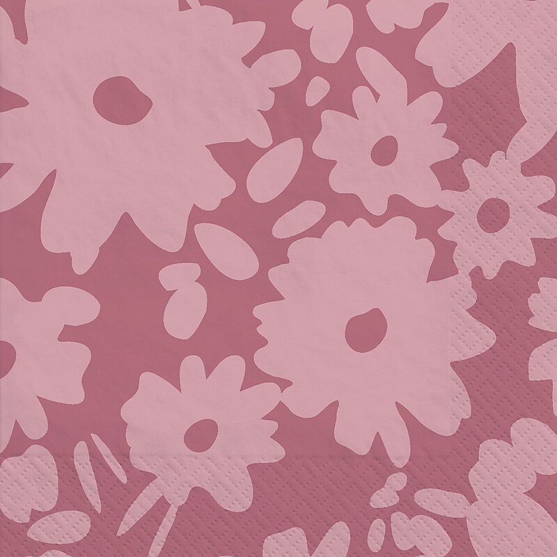Party City Floral Lunch Napkin, 2-Ply, Mauve, 40 Napkins/Pack (AM610008) image 1