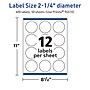 Avery TrueBlock Laser/Inkjet Circle Multipurpose Labels, 2.25" Dia., White, 600/Box (94510)~#|#~B6F2B670-1238-456E-A95917B6F7FBFAD9_sc7