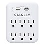 STANLEY SurgePro 1200 6-Outlet Extreme Surge Protector Wall Tap with Phone Shelf & 2-USB Ports, 1200 Joules, White (30426)~#|#~B6F65B64-98FD-496F-A19160535D52B9D1_sc7