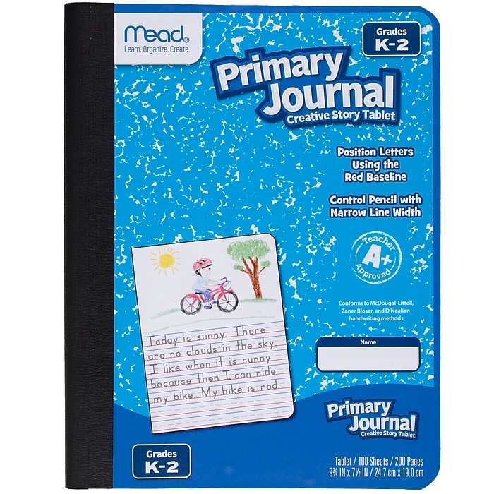 Mead Primary Journal Grades K-2 Kindergarten Writing Tablet, 6 Pack Red