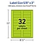 Avery Printable Rectangle Multipurpose Labels, 5/8" x 3", Bright Green, 1280/Pack (94214)~#|#~B7004A54-9837-4DAC-B90D17491C3606BC_sc7