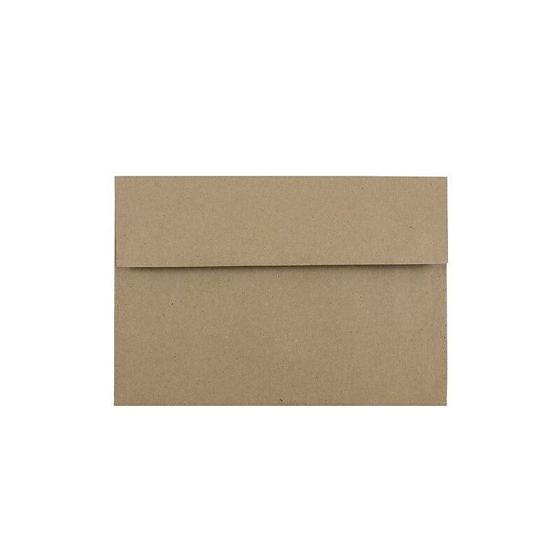 JAM Paper Booklet Envelope, 6" x 9 1/2", Brown Kraft, 100/Pack (LEKR850d) image 1