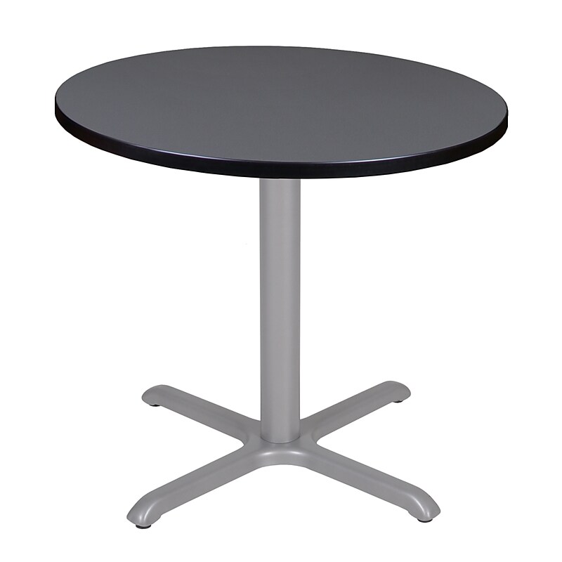 Regency Cain 30" Round Laminate X Base Breakroom Table, Grey (TB30RNDGYGY) image 1