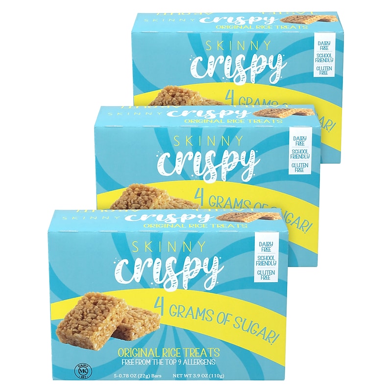 Skinny Crispy Gluten Free Vanilla Marshmallow Rice Treat, 3.9 oz., 5 Bars/Box, 3 Boxes/Pack (600-04176) image 1