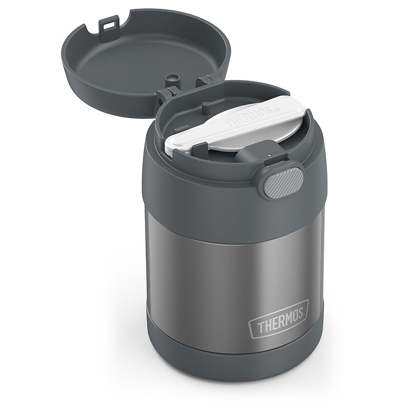 Thermos FUNtainer Food Jar Kids Stainless Steel Insulated Food Jar, Charcoal, 10 oz. (EAF3100CH6) image 1