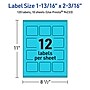 Avery Rectangle Multipurpose Labels, 1-13/16" x 2-3/16", Bright Blue, 120/Pack (94233)~#|#~B71017A2-707B-4A5A-8A358190A9A12A82_sc7