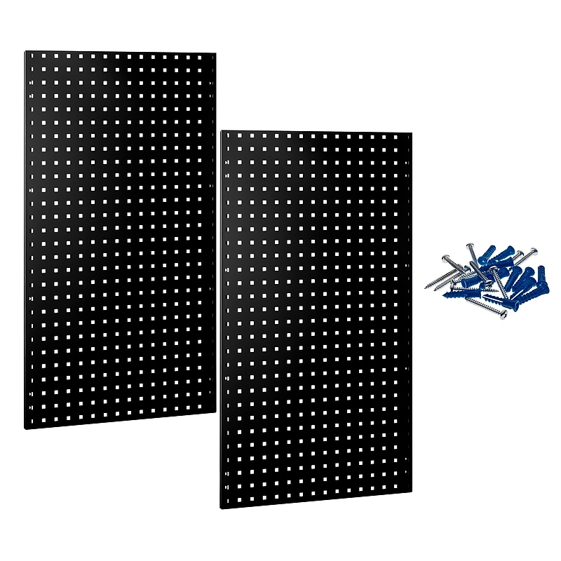 Triton Products LocBoard 24" x 42" x 9/16" Steel Square Hole Pegboards, 2/Set (LB2-BK) image 1