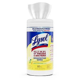 Lysol Disinfecting Wipes, Lemon & Lime Blossom, 80 Wipes/Pack (1920077182)