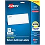 Avery Easy Peel Inkjet Return Address Labels, 2/3" x 1-3/4", White, 1,500 Labels/Pack (18695)~#|#~B71A85E7-D0CE-432D-9B999FC629FEE8AD_sc7