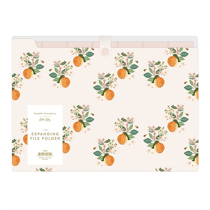 Blue Sky 7-Tab Plastic Accordion File, Legal Size, Mini Oranges