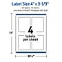 Avery Rectangle Laser/Inkjet Multipurpose Labels, 4" x 3-1/3", White, 40/Pack (19479371080)~#|#~B722BBB6-5AE1-4268-9B08B0E6494A5E48_sc7