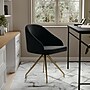 Martha Stewart Sora Velvet Swivel Task Chair, Black/Polished Brass (CH222119BKGLD)~#|#~B72B8539-514E-4619-B263FD4E46DF9679_sc7