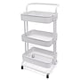 Excello Brands 3-Shelf Metal Rolling Utility Cart, White (OSO-MTL3CRT-WHT) ~#|#~B72BC583-38D9-4187-909C5EB93AF8BF1A_sc7