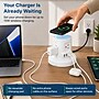 Uncaged Ergonomics USB-C Wireless 6 ft. Retractable Power Strip with 15W Wireless Charger, 4-Outlet, White (WRPS-2-White)~#|#~B72E9CB0-993E-47E0-A011190B01BB1D16_sc7