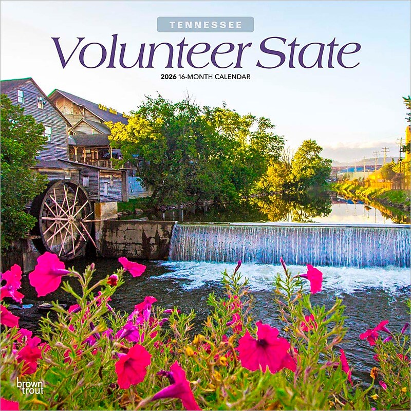 2026 BrownTrout Volunteer State Tennessee Places 12" x 12" Monthly Wall Calendar (9798330706174) image 1