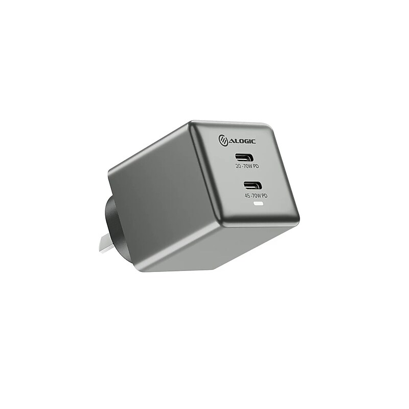 Alogic Rapid Power GaN Charger, 70W, Space Gray (WCG2X70SGR-US) image 1
