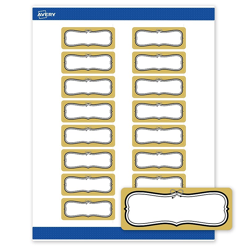 Avery Rectangle Laser/Inkjet Multipurpose Labels, 1" x 2-5/8", White, 160/Pack (19479370969) image 1