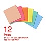 Staples Ultra Sticky Notes, 3" x 3", Golden Hour Collection, 100 Sheets/Pad, 12 Pads/Pack (ST62884)~#|#~B738ABE5-E66C-47F5-A2D6FEFAA819CC48_sc7
