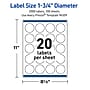 Avery Waterproof Round Laser Multipurpose Labels, 1.75" Dia., White, 2000/Box (19479399439)~#|#~B739CBAF-EA94-4AD6-96F8D0E5175F2BA1_sc7
