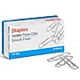 Staples Smooth Jumbo Paper Clips, Silver, 100 Clips/Pack (A7026600A)~#|#~B73AA383-BBBC-4B5E-BC60887B251FCD82_sc7