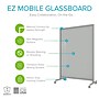 Ghent EZ Glass Mobile Dry-Erase Whiteboard, Aluminum Frame, 75"H x 50"W, Gray (EZ1NA7550GY)~#|#~B73E627F-0AF4-4467-B20CD755C9F488F3_sc7