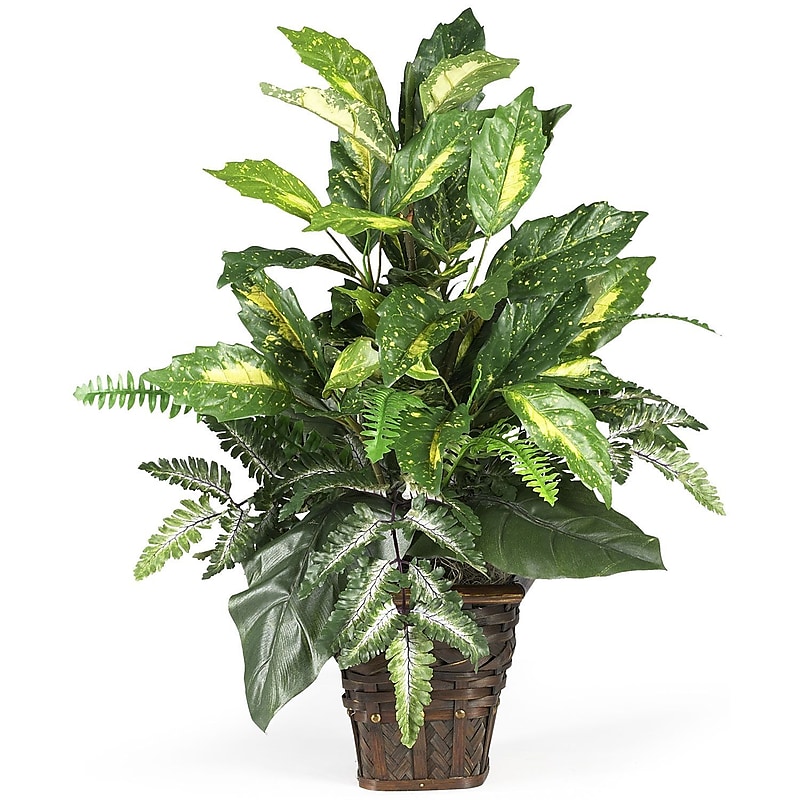 Nearly Natural 6527 Mixed Greens Floor Plant in Decorative Vase image 1