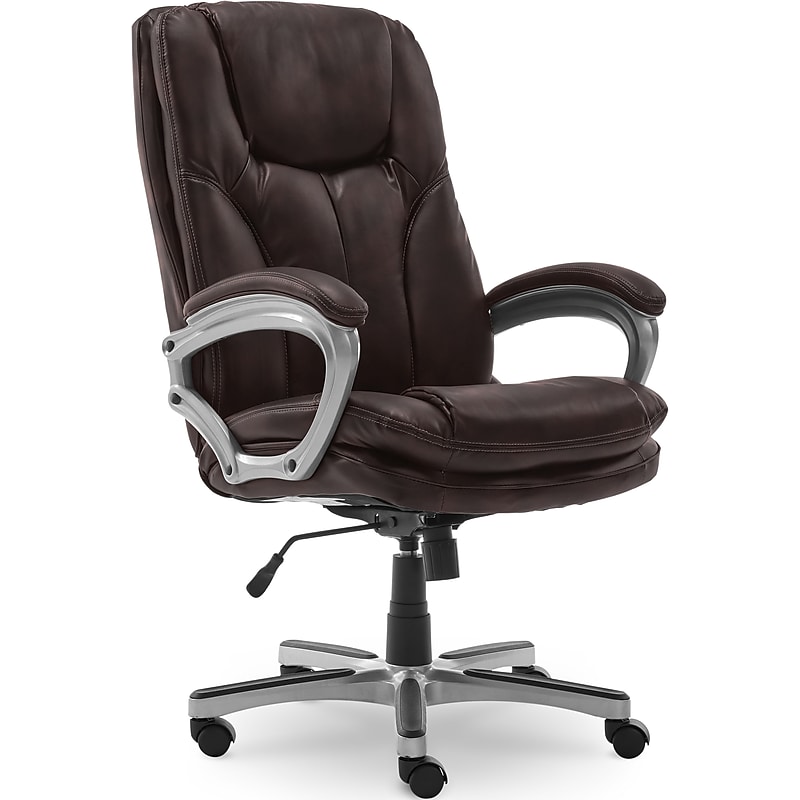 Serta Executive Ergonomic Faux Leather Executive Big & Tall Chair, 350 lb. Capacity, Roasted Chestnut (43502OSS) image 1