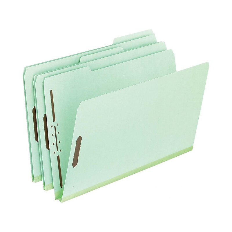 Pendaflex Recycled Pressboard Classification Folder, 1" Expansion, Legal Size, Light Green, 25/Box (17183) image 1