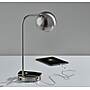 Adesso Emery SuperCharger Incandescent Desk Lamp, 19"H, with USB Port, Brushed Steel (2624-22)~#|#~B74E2D98-F6A5-47D0-AA050C7F2825F599_sc7