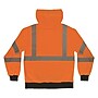 GloWear 8312BK High Visibility Long Sleeve Black Bottom Hooded Zip-Up Sweatshirt, ANSI Type R Class 3, Orange, 4XL (22948)~#|#~B75090E8-4399-487E-9FDC2BFD8162BD3C_sc7