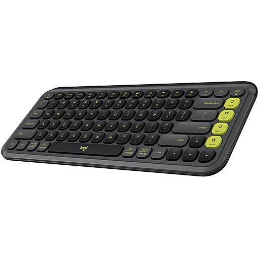 Logitech POP Icon Keys Wireless Ergonomic Keyboard, Graphite/Green