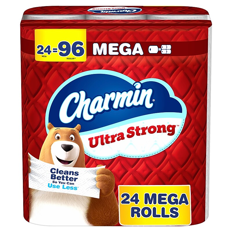 Charmin Ultra Strong Mega Toilet Paper, 220 Sheets/Roll, 24 Rolls/Pack (132140) image 1