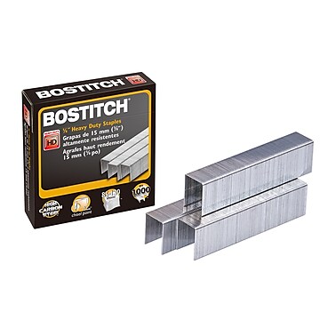 Bostitch Premium Heavy Duty Staples, 0.63" Leg Length, 1000/Box (SB355/8-1M)