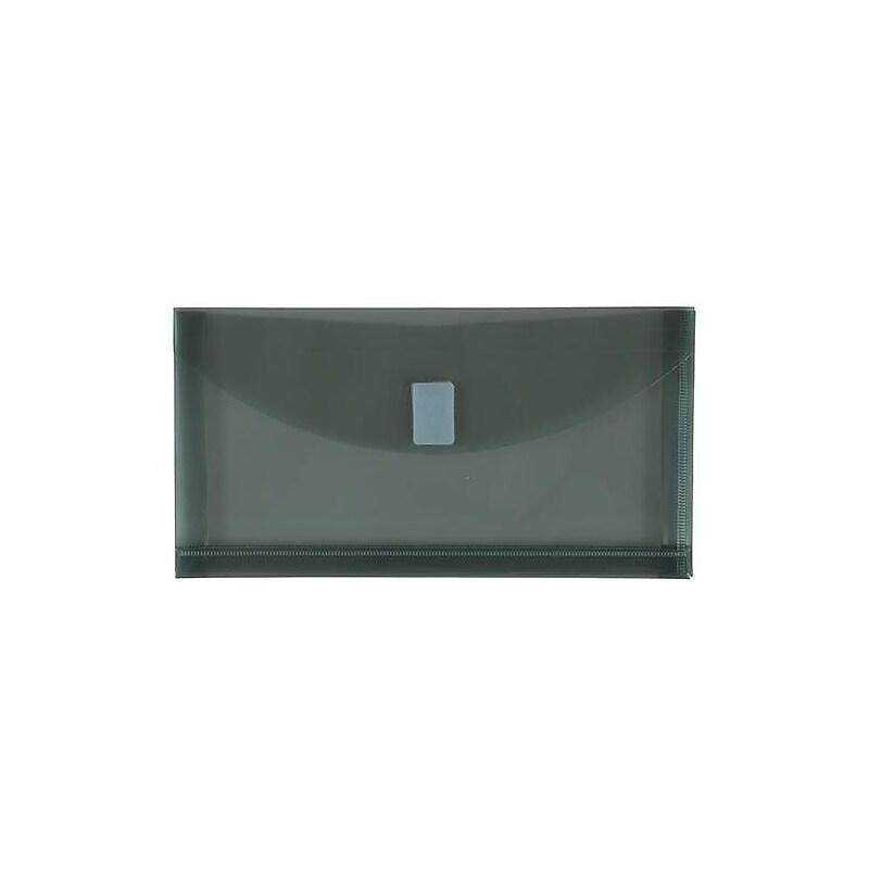 JAM Paper Premium Plastic Filing Envelope with Hook & Loop Closure, Gray, 3/Pack (921V1SMX3) image 1