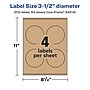 Avery Laser/Inkjet Circle Multipurpose Labels, 3.5" Dia., Kraft Brown, 200 Labels/Box ( 94514)~#|#~B769DB9E-E3BB-4124-A58747B4BD0F8E9D_sc7