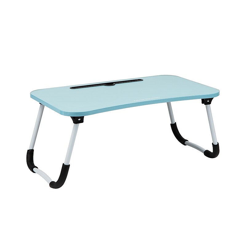 Mind Reader 13.75" x 23.5" MDF/Metal Lap Desk/Laptop Stand With Folding Legs, Blue (LBSTUDY-BLU) image 1