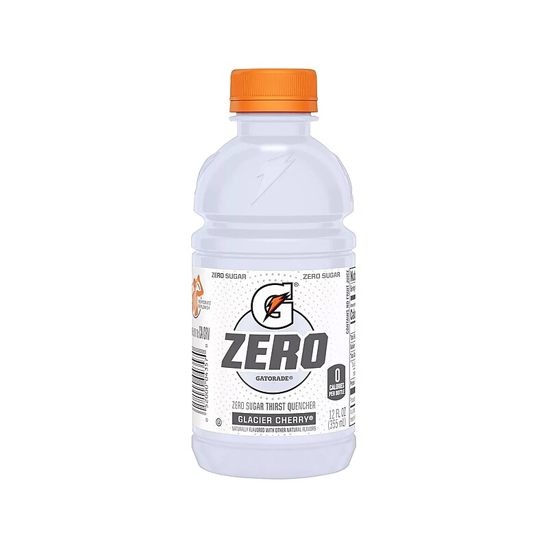Gatorade Zero Sugar-Free Glacier Cherry Sports Drink, 12 fl. oz., 24 Bottles/Carton (4339) image 1