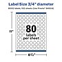 Avery Laser/Inkjet Circle Multipurpose Labels, 0.75"  Dia, Glossy White, 8000/Box (94504)~#|#~B77C07D7-F7B5-46E1-93079172D233E34C_sc7