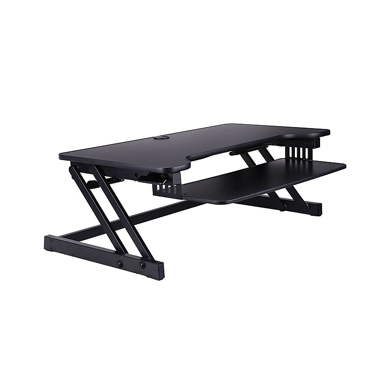Rocelco 38"W Manual Adjustable Standing Desk Converter, Black (R DADRB) image 1