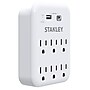 STANLEY SurgePro 1200 6-Outlet Extreme Surge Protector Wall Tap with Phone Shelf & 2-USB Ports, 1200 Joules, White (30426)~#|#~B784089A-70BA-491C-A008BBD7B3D32CBF_sc7