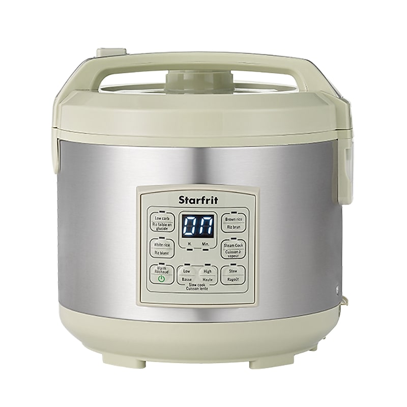 Starfrit SRFT024737001 14-Cup Electric Rice Cooker, Green & Gray image 1